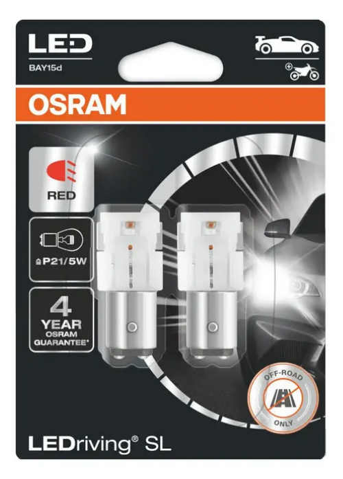 JUEGO DE LEDS 7528 | ROJA 1,7W 12V BAY15D