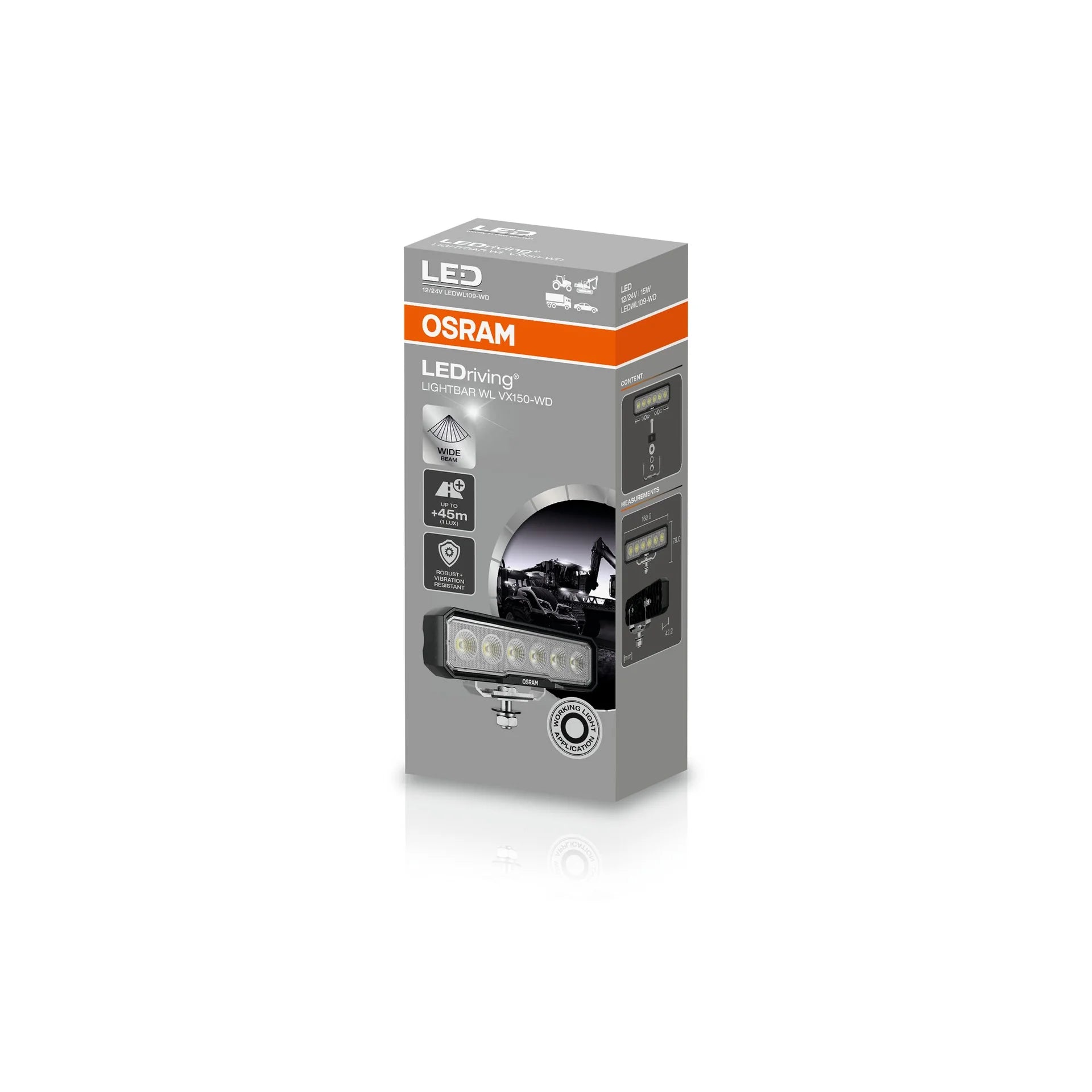 LEDWL109 BARRA 160 MM (LIGHTBAR) 6 LED CON HAZ DE LUZ CONCENTRADO