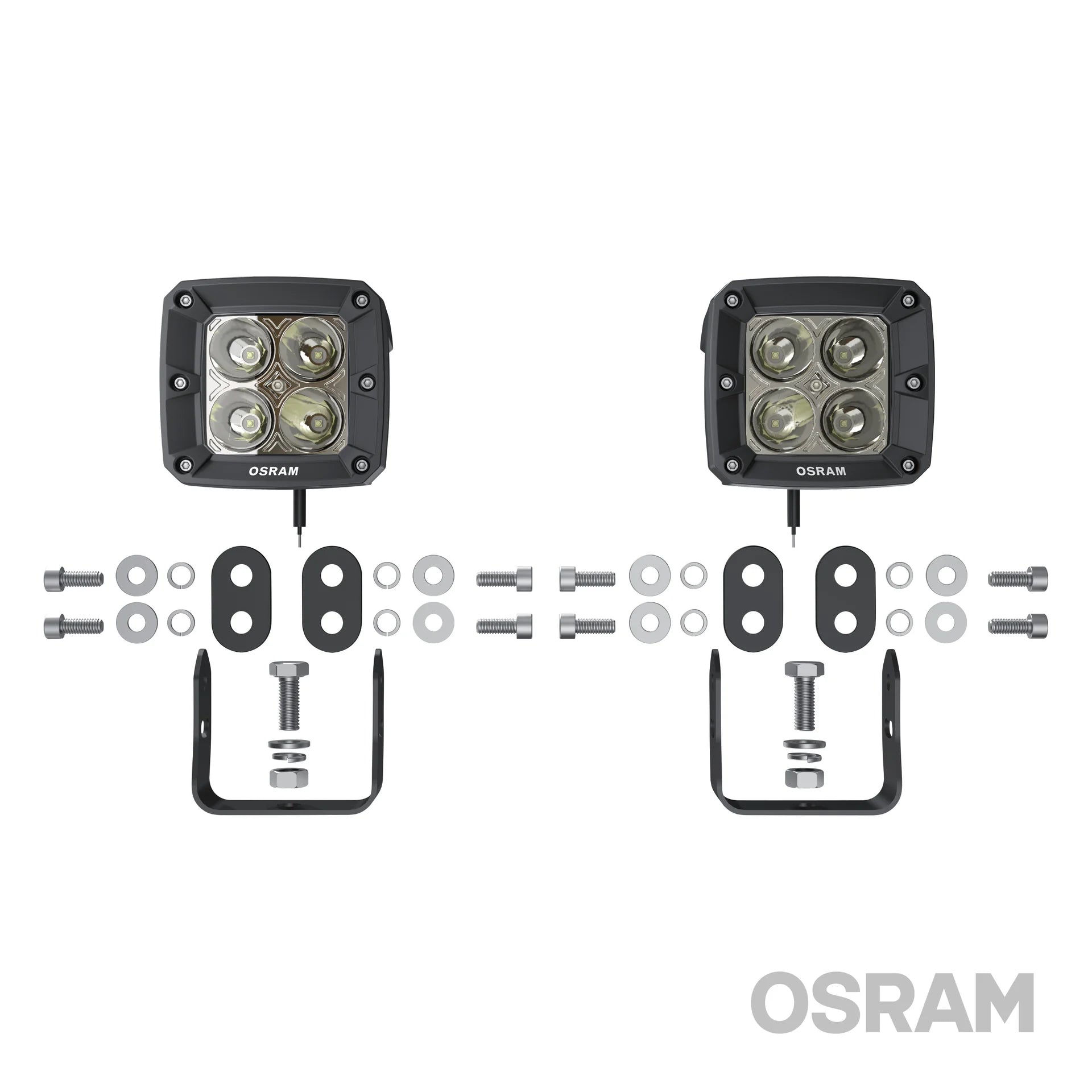 LEDWL101-SP JUEGO FAROS CON 4 LEDS CUADRADO (CUBE) CON HAZ DE LUZ CONCENTRADO