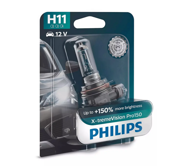 LAMPARA HALOGENA EXTREME VISION H11 12362 12V 55W PGJ19-2 PRO +150% LUZ