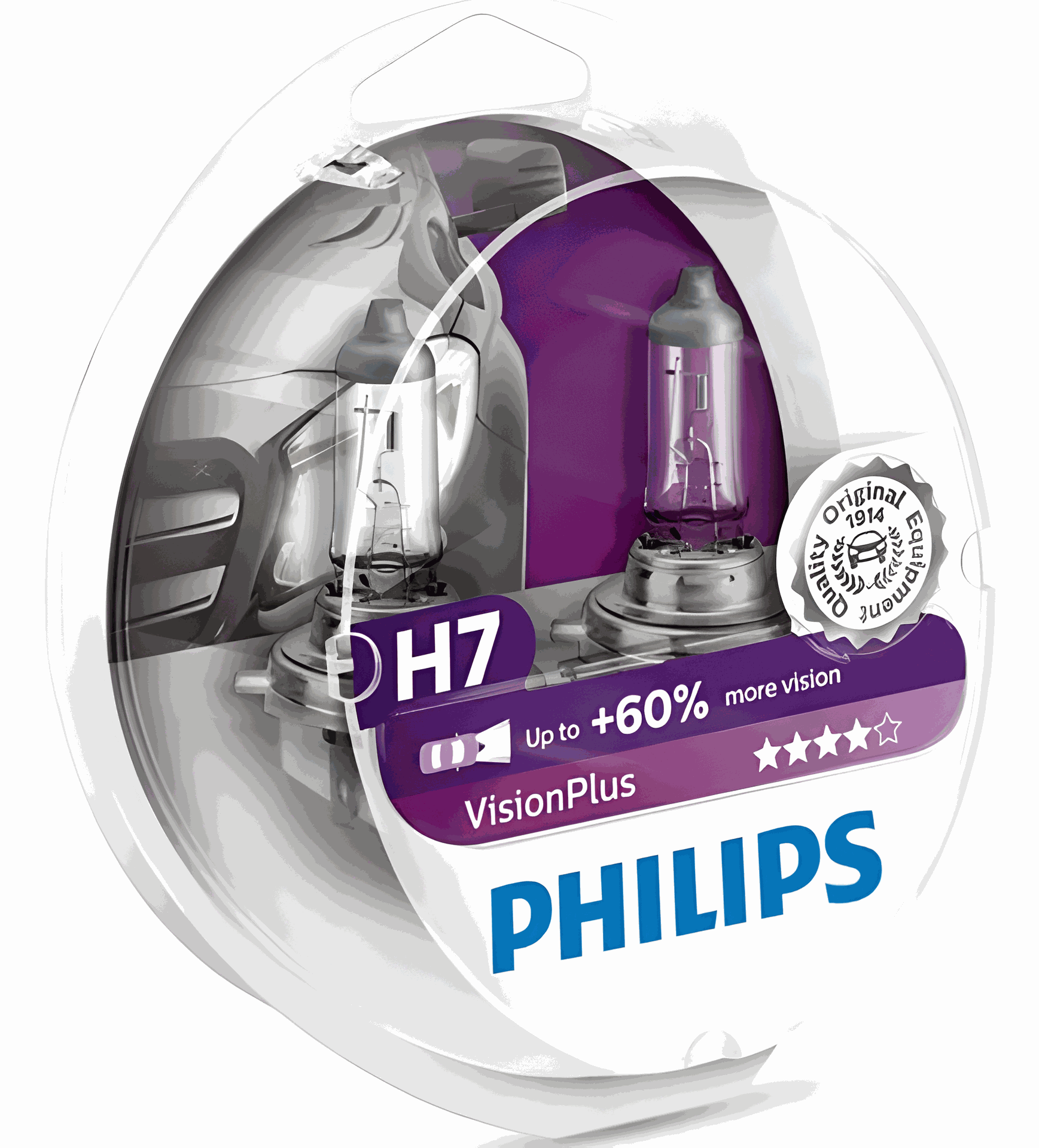 JUEGO DE LAMPARAS HALOGENA VISION PLUS H7 12972 12V 55W PX26D +60% LUZ