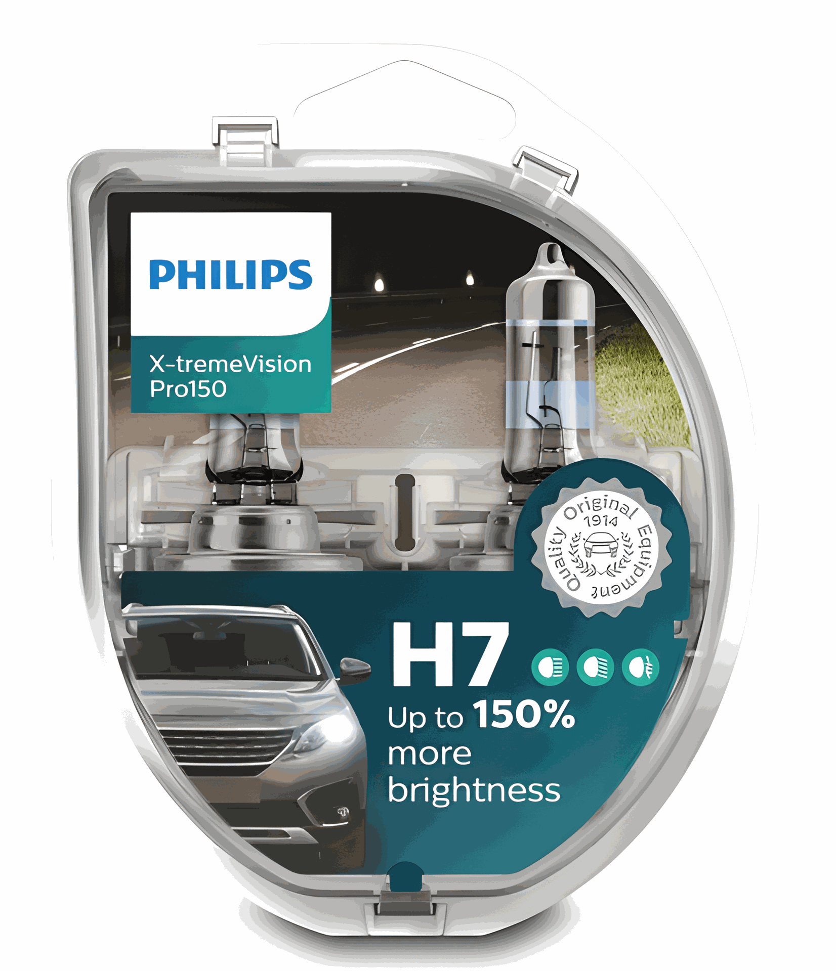 JUEGO DE LAMPARAS HALOGENA EXTREME VISION H7 12972 12V 55W PX26D PRO +150% LUZ