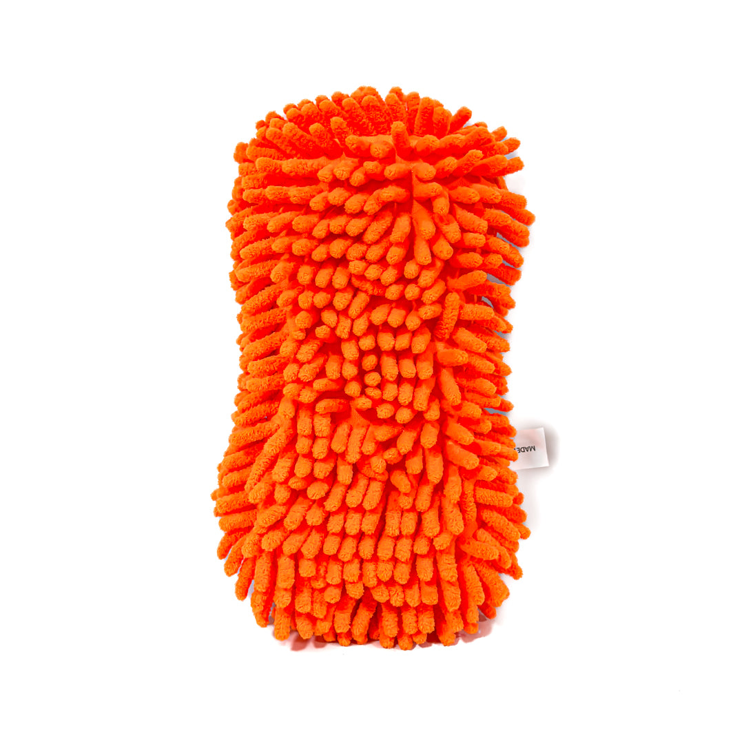 ESPONJA CON ELASTICO | CHENILLE NARANJA