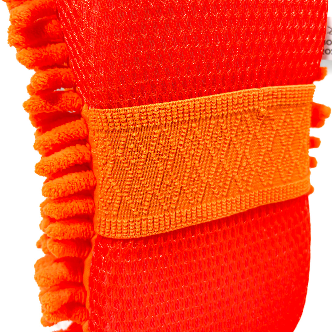 ESPONJA CON ELASTICO | CHENILLE NARANJA