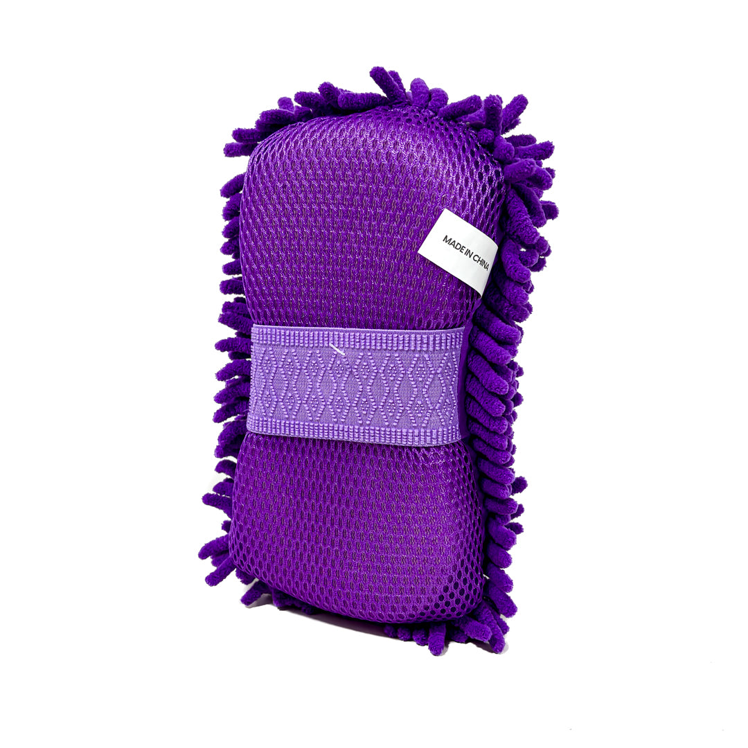 ESPONJA CON ELASTICO | CHENILLE VIOLETA