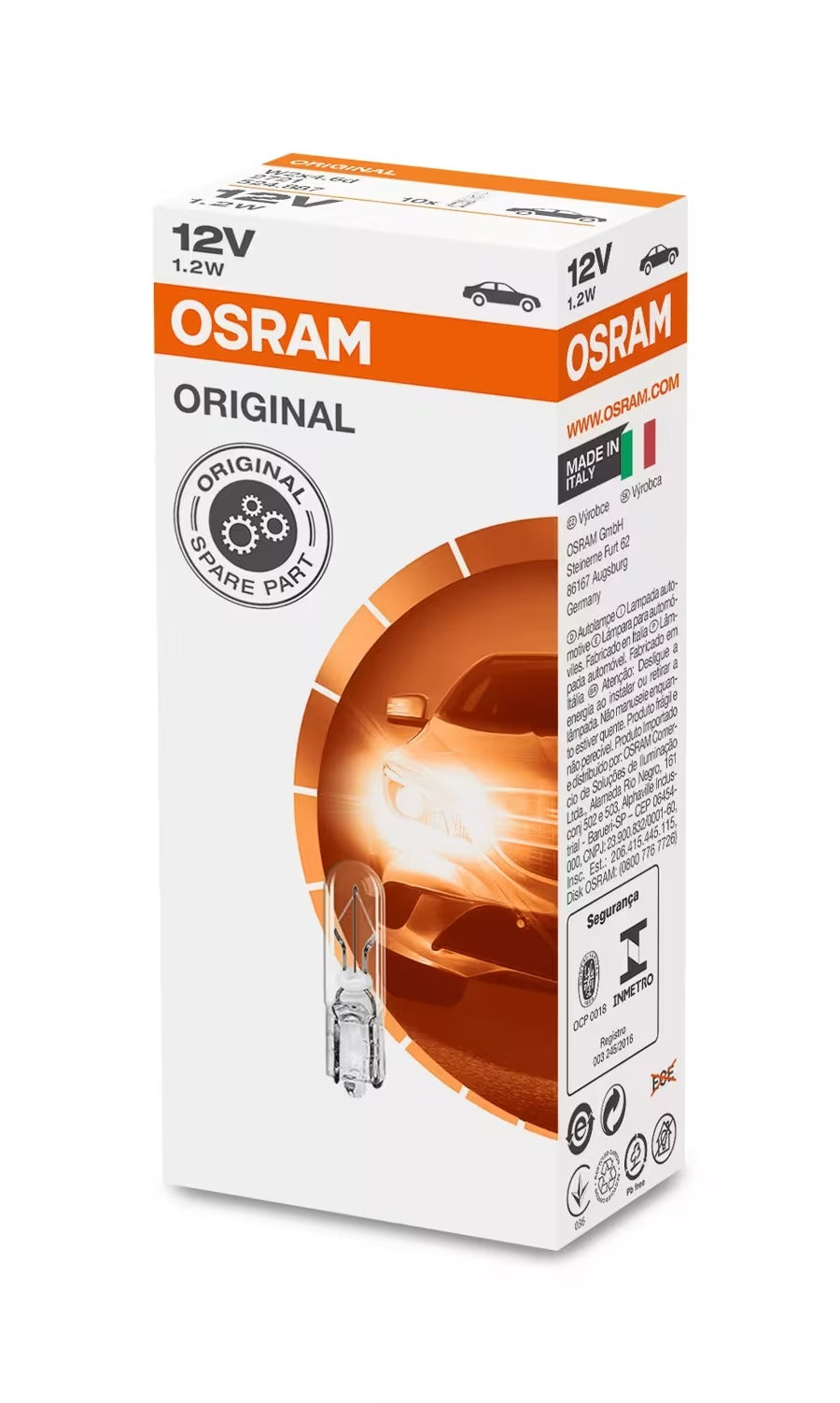 LAMPARA INCANDESCENTE | 12V 1,2W W2X4,6D