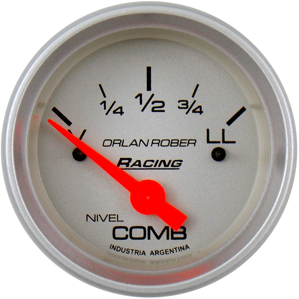 INDICADOR NIVEL COMBUSTIBLE | 12V V=300 RACING PLATA