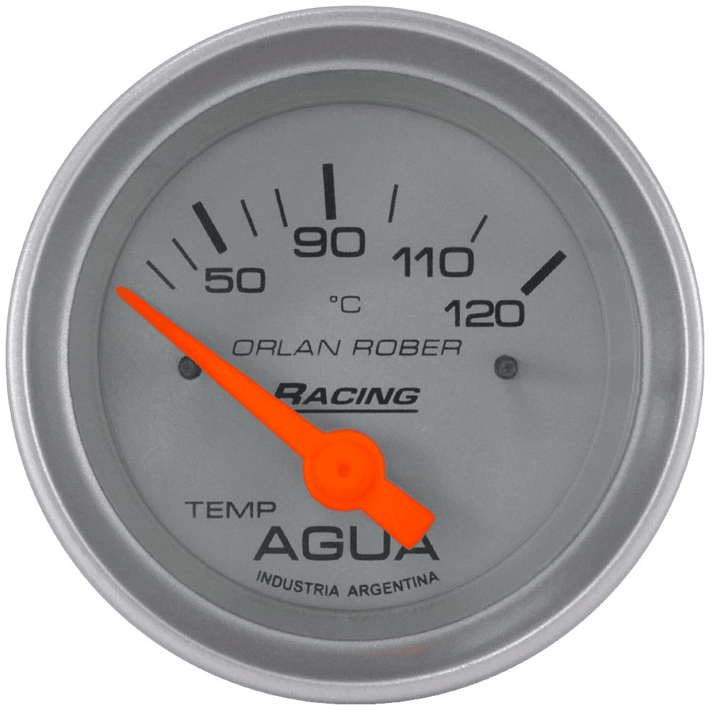 INDICADOR TEMPERATURA AGUA ELÉCTRICO | 12V 120°C RACING PLATA