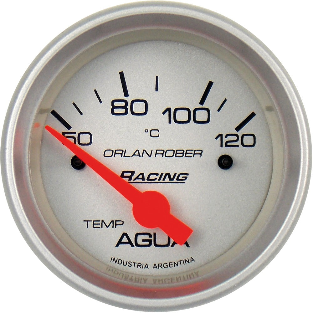 INDICADOR TEMPERATURA AGUA ELÉCTRICO | 24V 120°C RACING PLATA