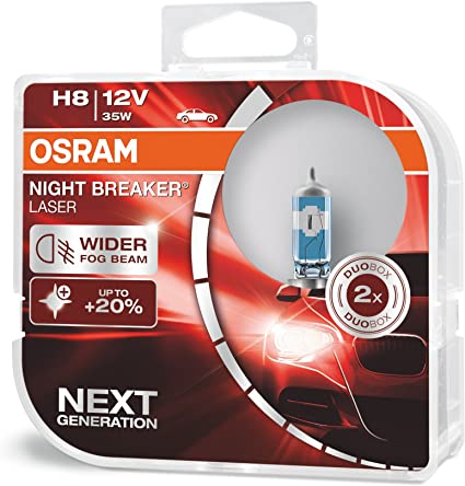 JUEGO DE LAMPARAS HALÓGENAS H8 12V | 35W PGJ19-1 NIGHT BREAKER LASER