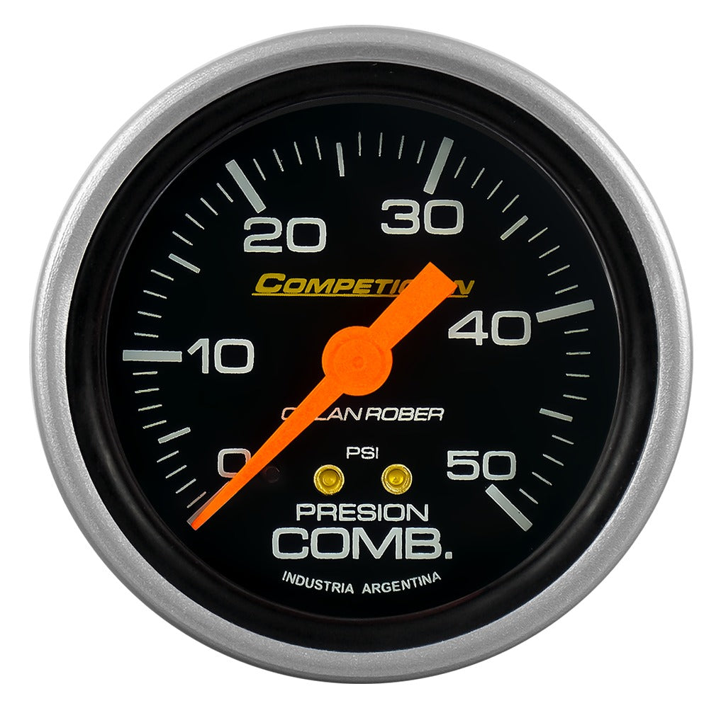 MANOMETRO PRESION COMBUSTIBLE | 50PSI COMPETICIÓN NEGRO