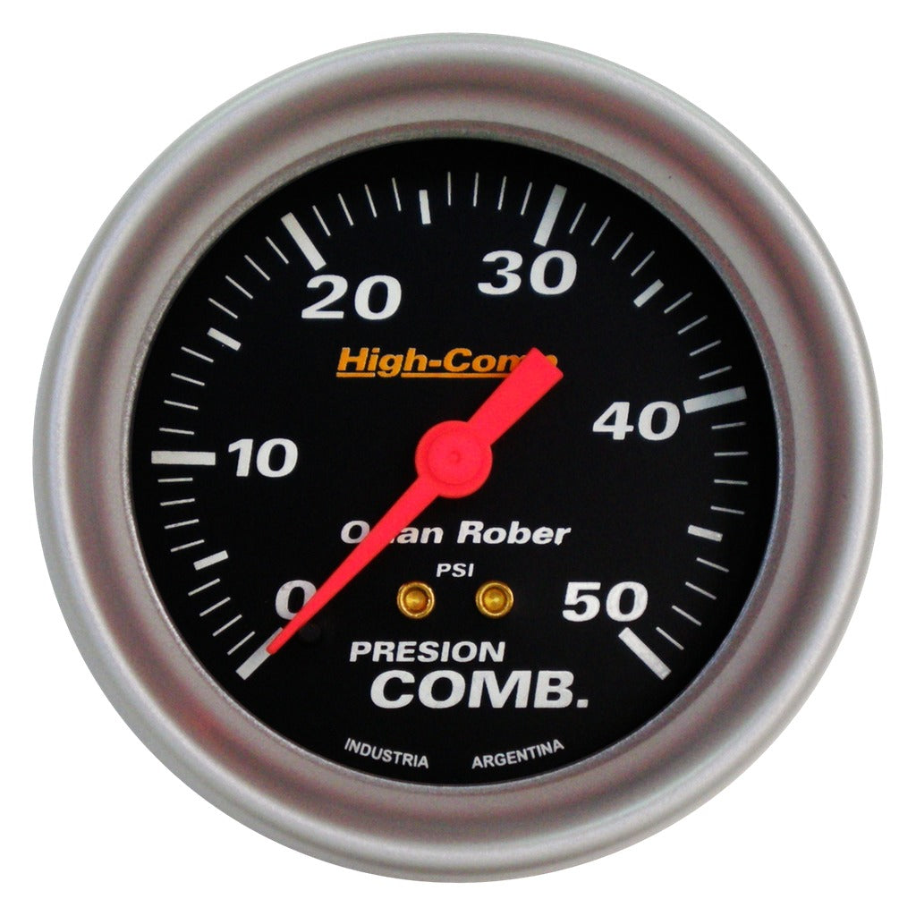 MANOMETRO PRESION COMBUSTIBLE | 50 PSI HIGH-COMP NEGRO