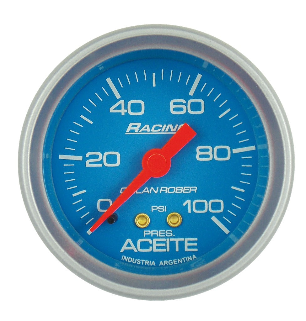 MANOMETRO PRESION DE ACEITE | 100PSI RACING CELESTE