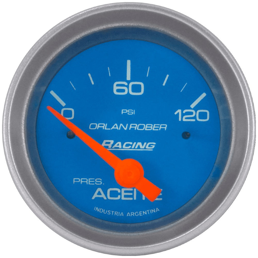 MANOMETRO PRESION DE ACEITE ELÉCTRICO | 12V 120PSI RACING CELESTE