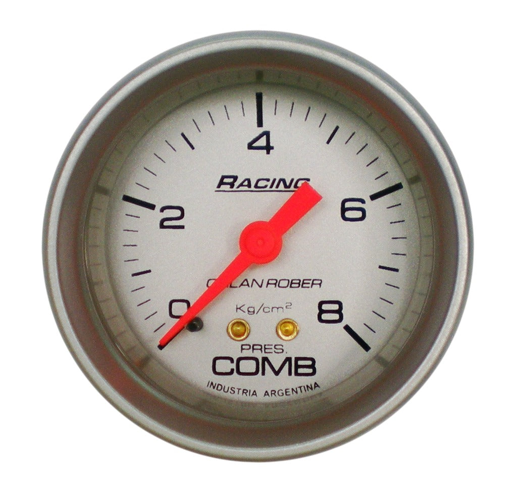 MANOMETRO PRESION DE COMBUSTIBLE | 8KG RACING PLATA
