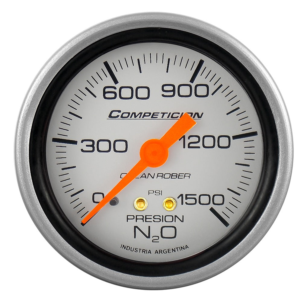 MANOMETRO PRESION ÓXIDO NITROSO | 1500PSI COMPETICIÓN PLATA
