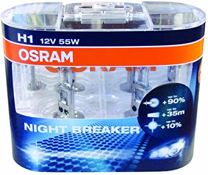 JUEGO DE LAMPARAS HALÓGENAS H1 | 12V 55W NIGHT BREAKER PLUS