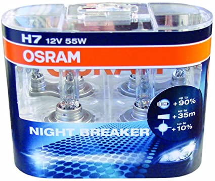 JUEGO DE LAMPARAS HALÓGENAS H7 | 12 V 55W NIGHT BREAKER PLUS
