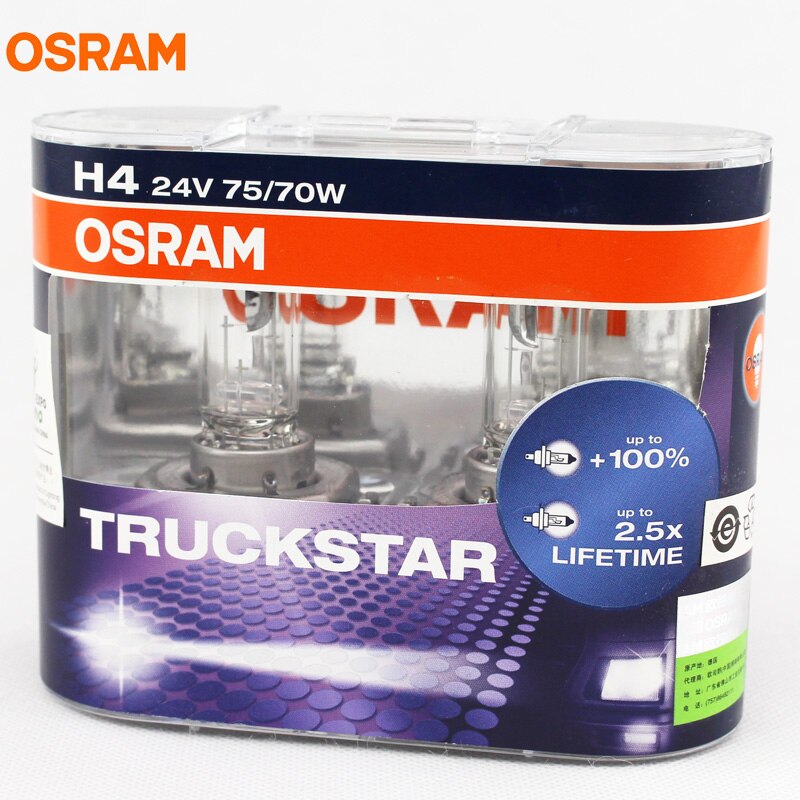 JUEGO DE LAMPARAS HALOGENAS H4 | 24V 75/70W P43T TRUCKSTAR