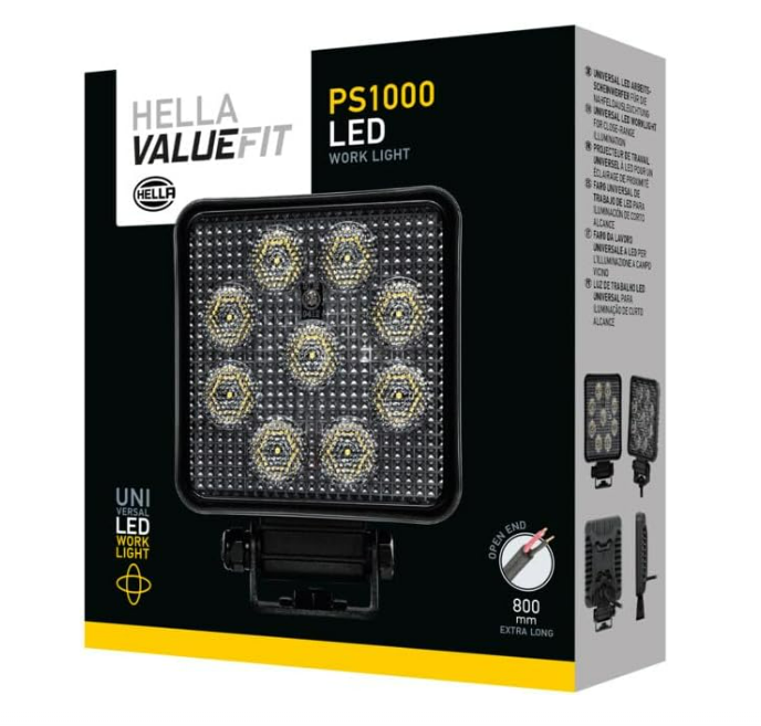 FARO LED PS1000 CUADRADO 9 LED HELLA DE REVERSA | 12-24V 9W