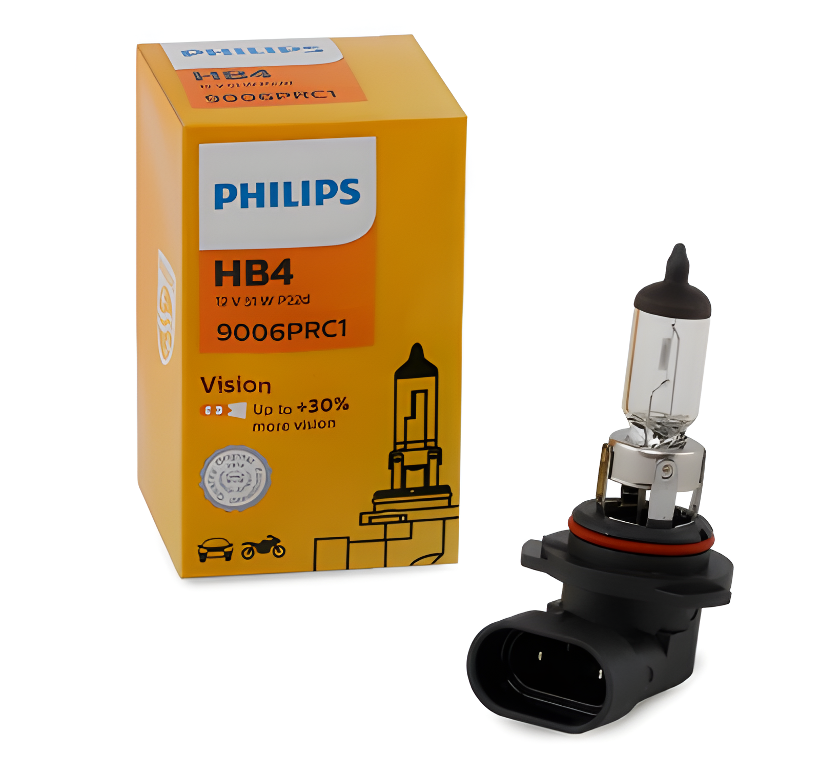 LAMPARA HALOGENA PREMIUMHB4 9006 12V 55W P22D  +30% LUZ