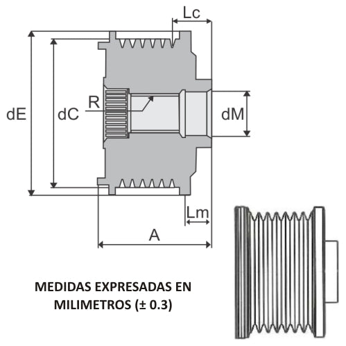 POLEA DE ALTERNADOR DE 6 CANALES | CITROEN-PEUGEOT