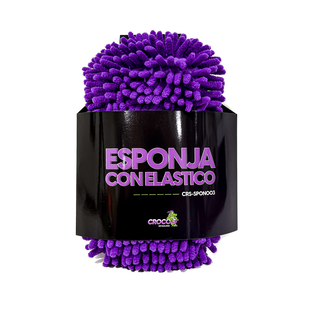 ESPONJA CON ELASTICO | CHENILLE VIOLETA