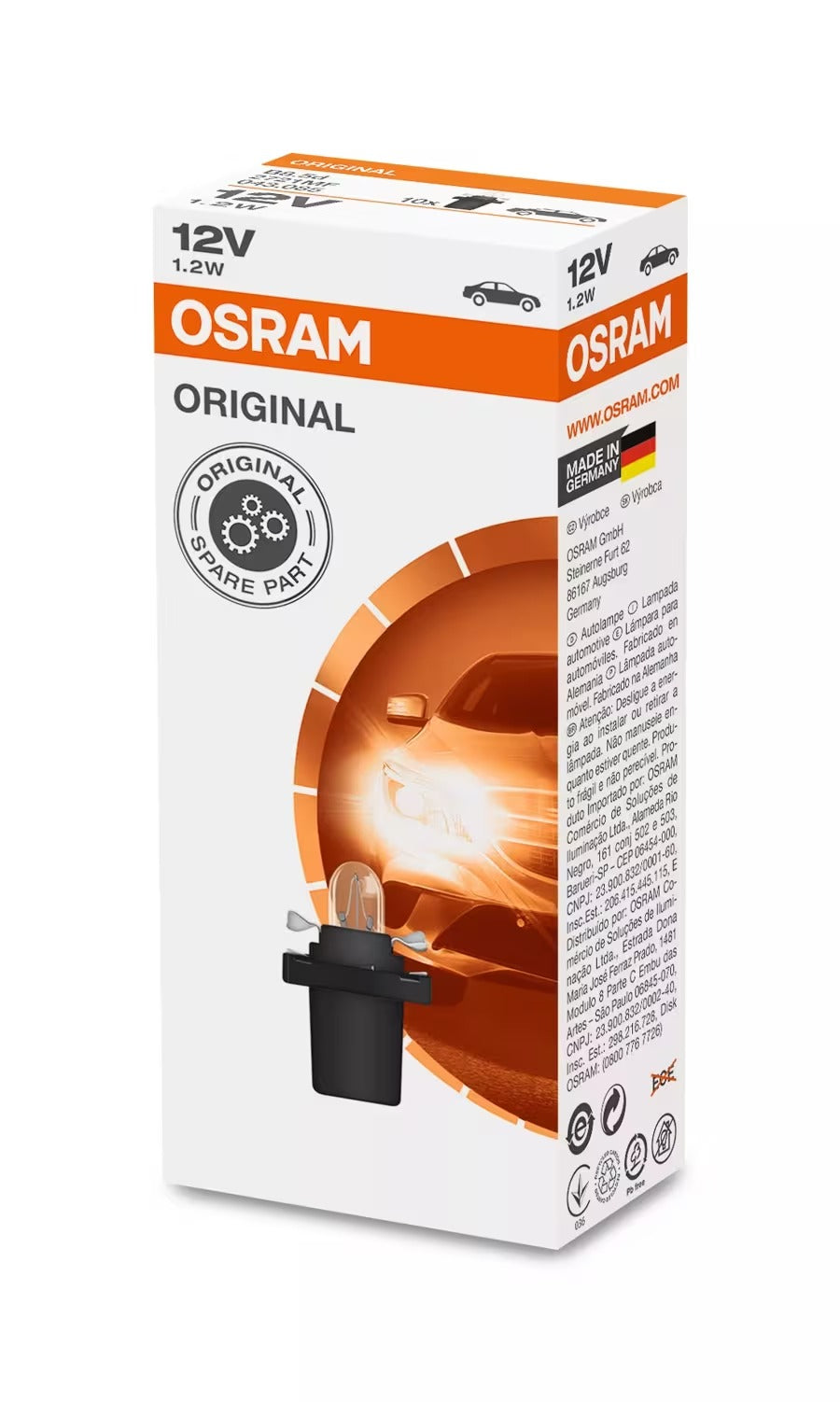 LAMPARA INCANDESCENTE | 12V 1,2W B8,5D