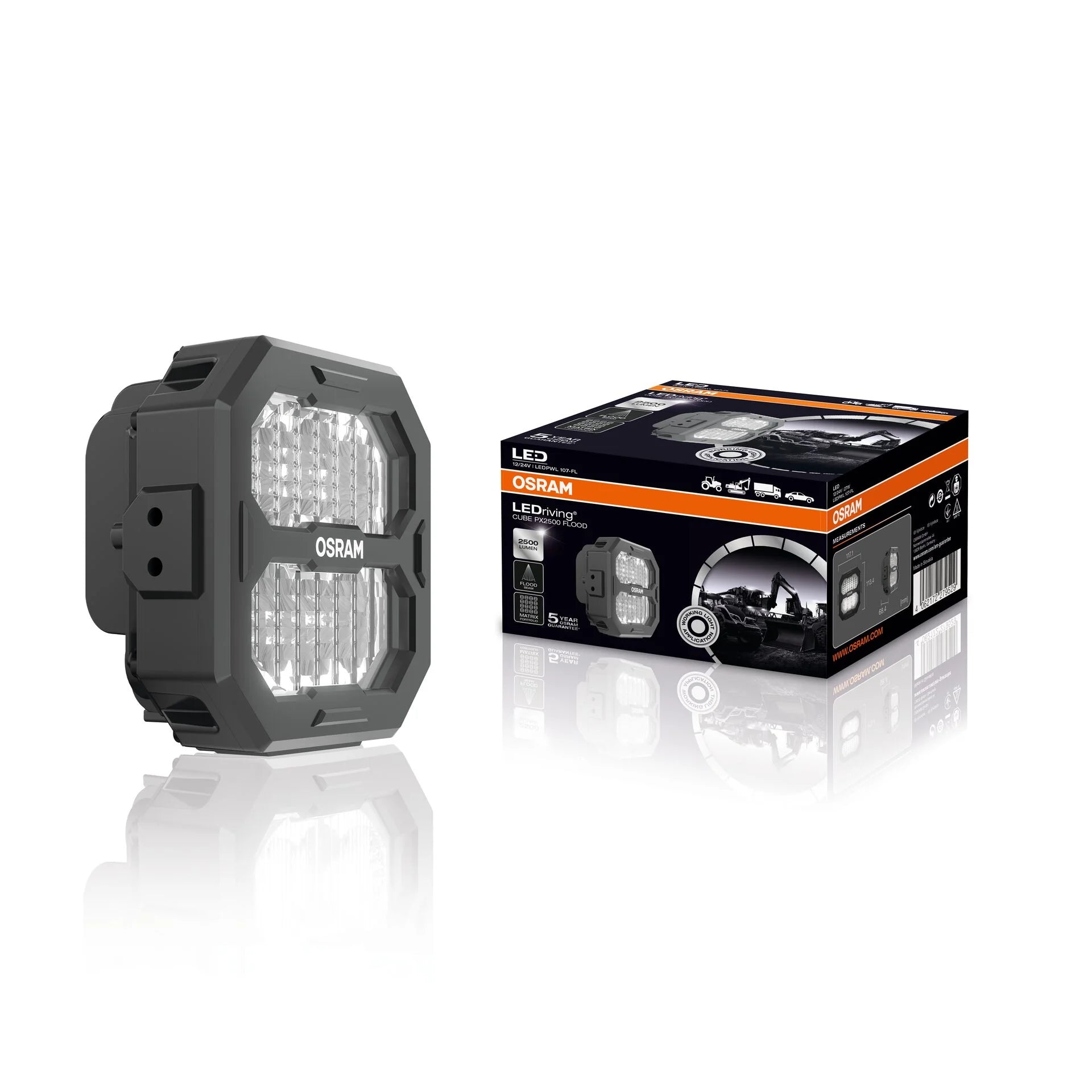 LEDPWL107-FL FARO DE TRABAJO PX LED CUADRADO (CUBE) CON 2500 LM HAZ DE INUNDACION