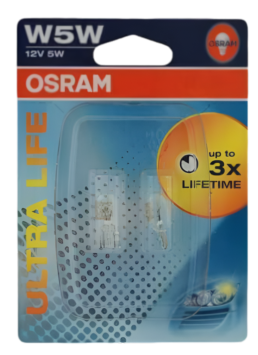 JUEGO DE LAMPARAS CASQUILLO VIDRIO MEDIANA | 12 V 5 W ULTRA LIFE