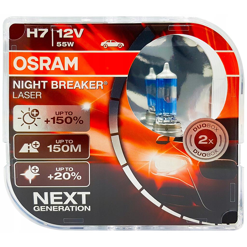 JUEGO DE LAMPARAS HALÓGENAS | H7 12V 55W PX26D LASER 150% MAS LUZ