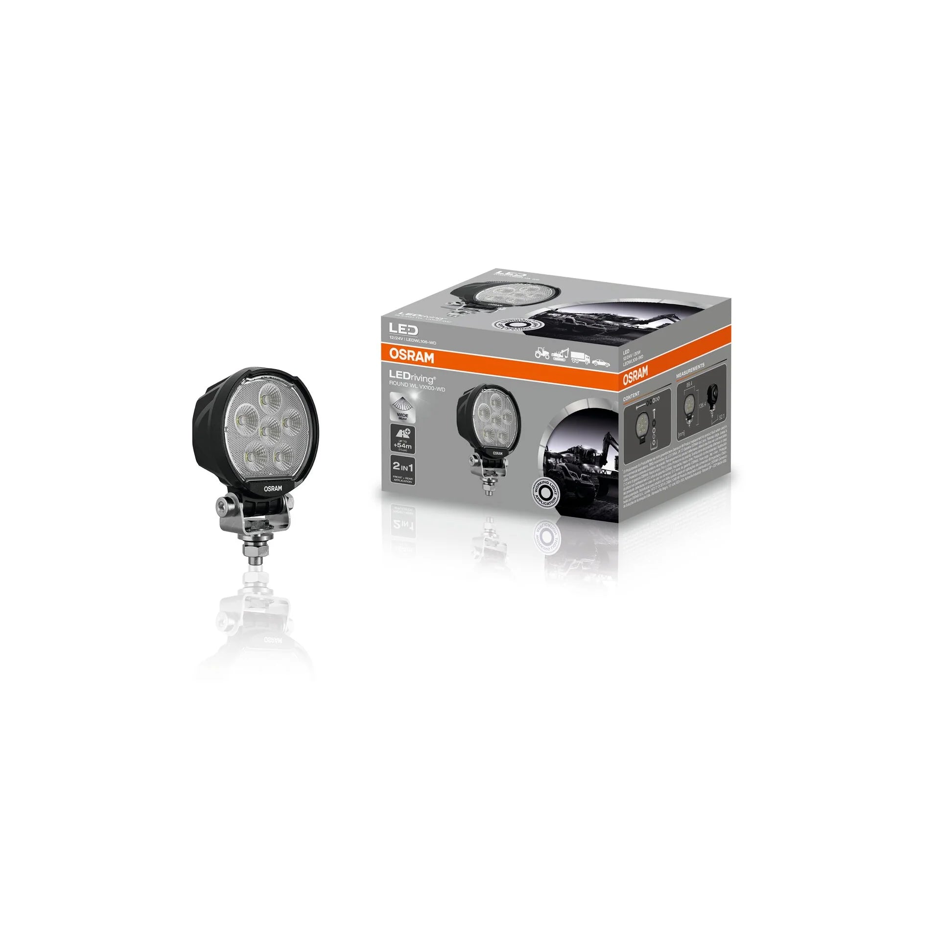 LEDWL106 FARO CON LEDS REDONDO 89 MM Ø (ROUND) 6 LED CON HAZ DE LUZ ABIERTO