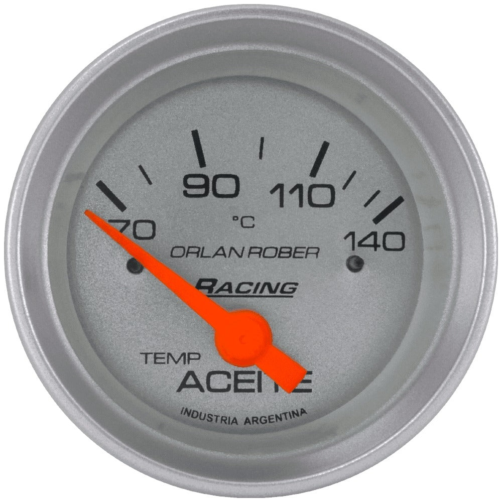 INDICADOR TEMPERATURA ACEITE | ELÉCTRICO 12V 150°C RACING PLATA