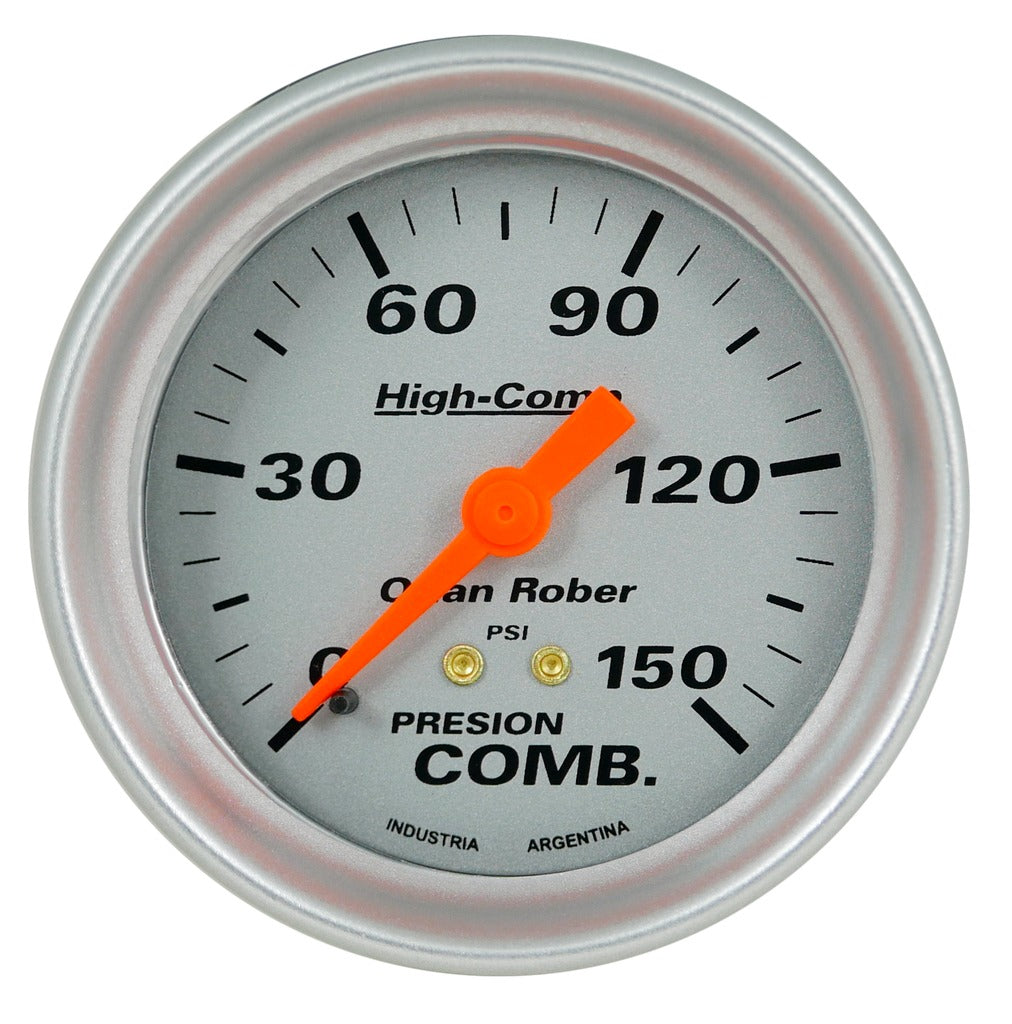 MANOMETRO PRESION COMBUSTIBLE | 150PSI HIGH-COMP PLATA