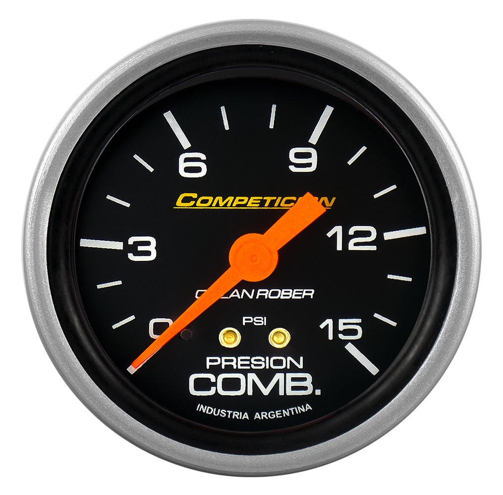 MANOMETRO PRESION COMBUSTIBLE | 15PSI COMPETICIÓN NEGRO