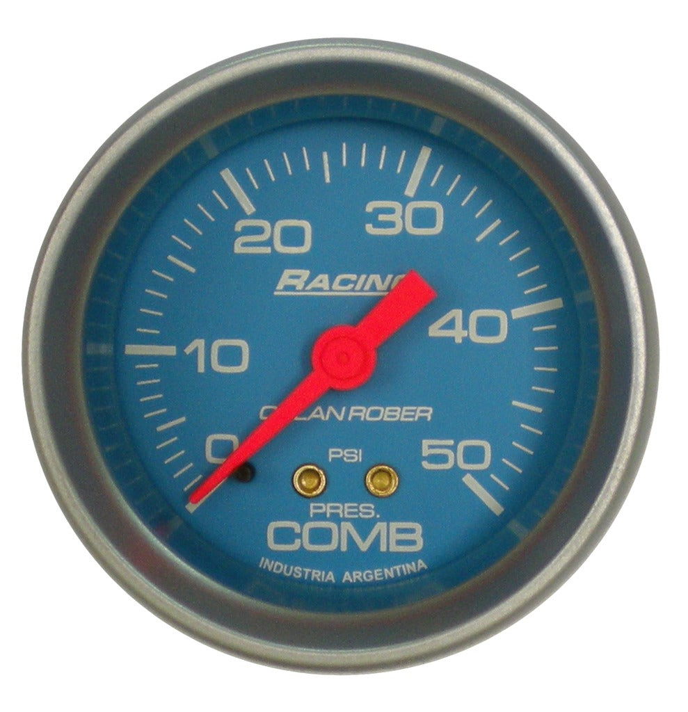 MANOMETRO PRESION COMBUSTIBLE | 50PSI RACING CELESTE