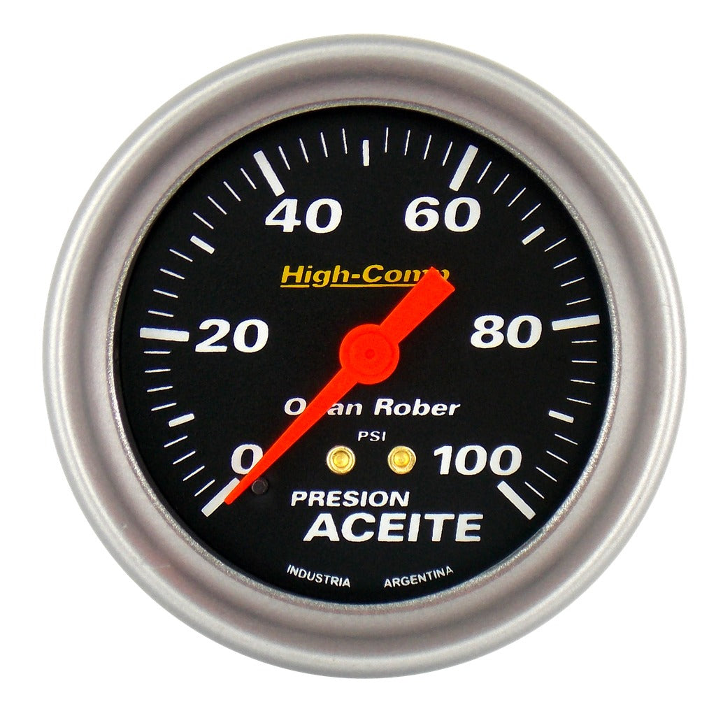 MANOMETRO PRESION DE ACEITE | 100PSI HIGH-COMP NEGRO