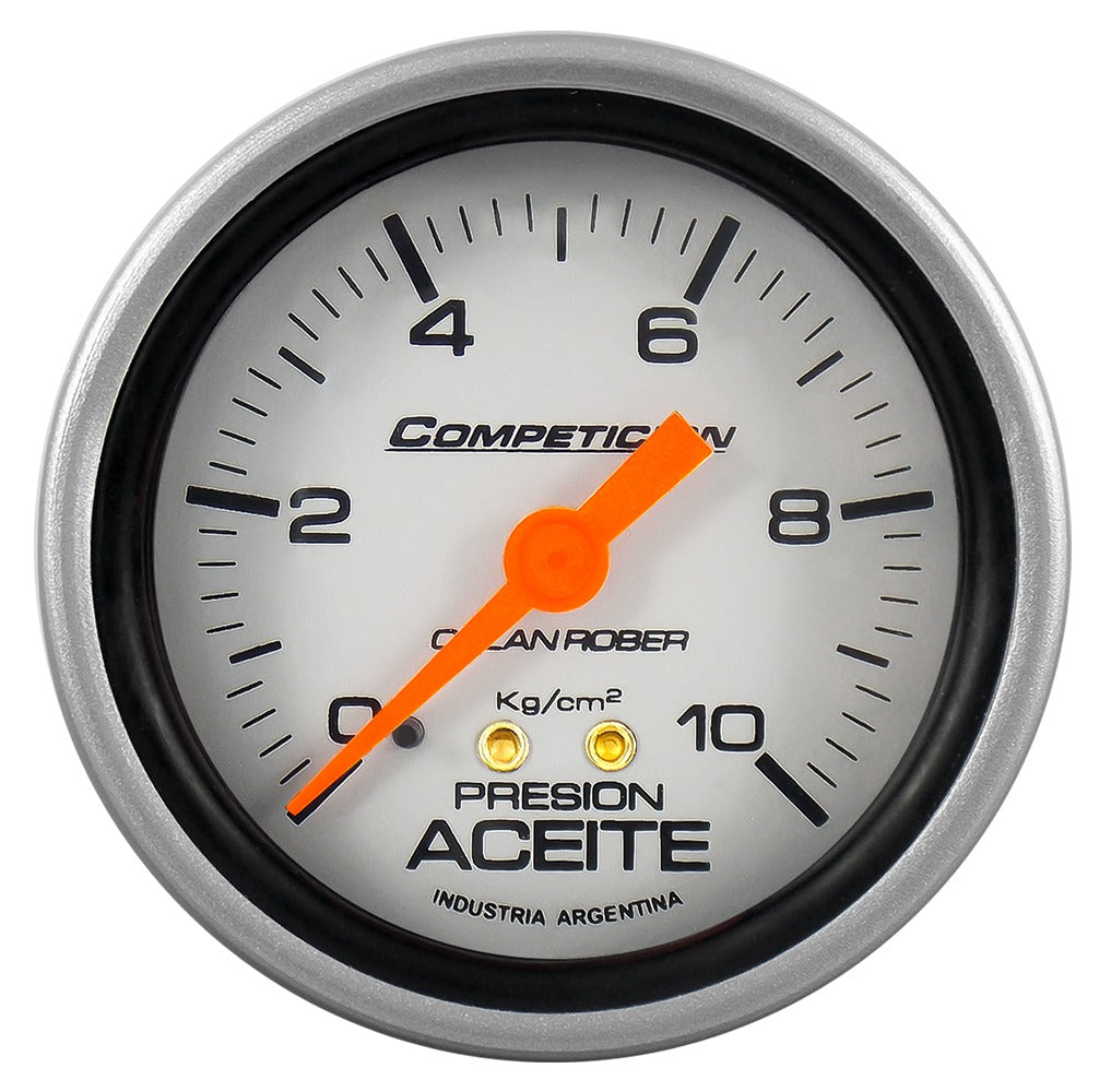 MANOMETRO PRESION DE ACEITE | 10KG COMPETICIÓN PLATA