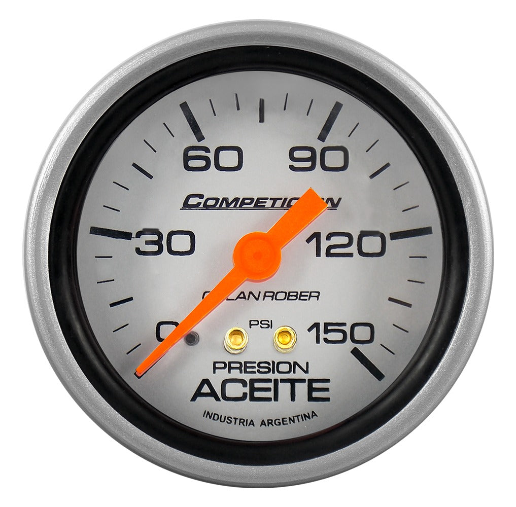 MANOMETRO PRESION DE ACEITE | 150PSI COMPETICIÓN PLATA