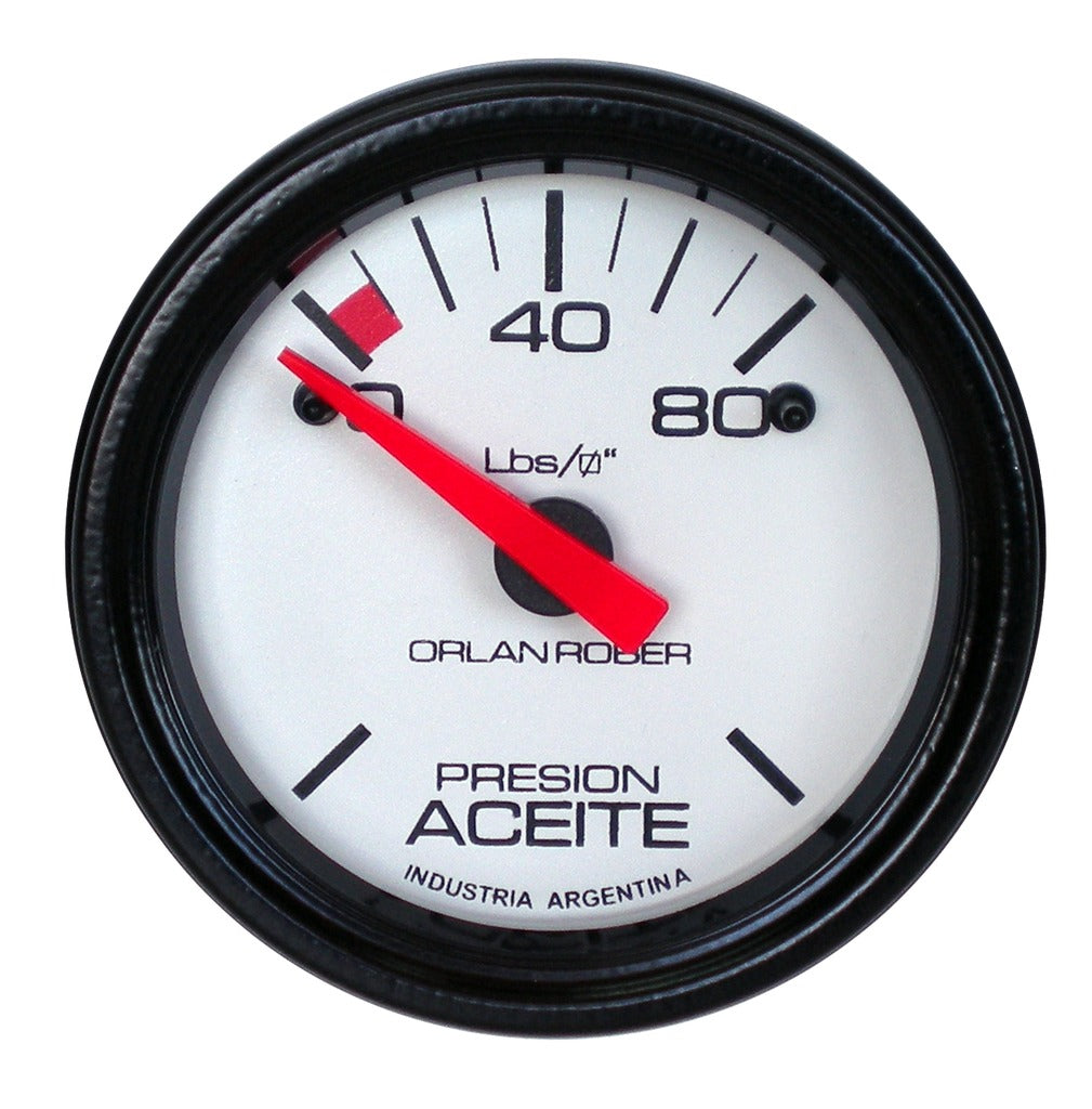 MANOMETRO PRESION DE ACEITE ELÉCTRICO | 12V 80LBS LINEA BLANCA
