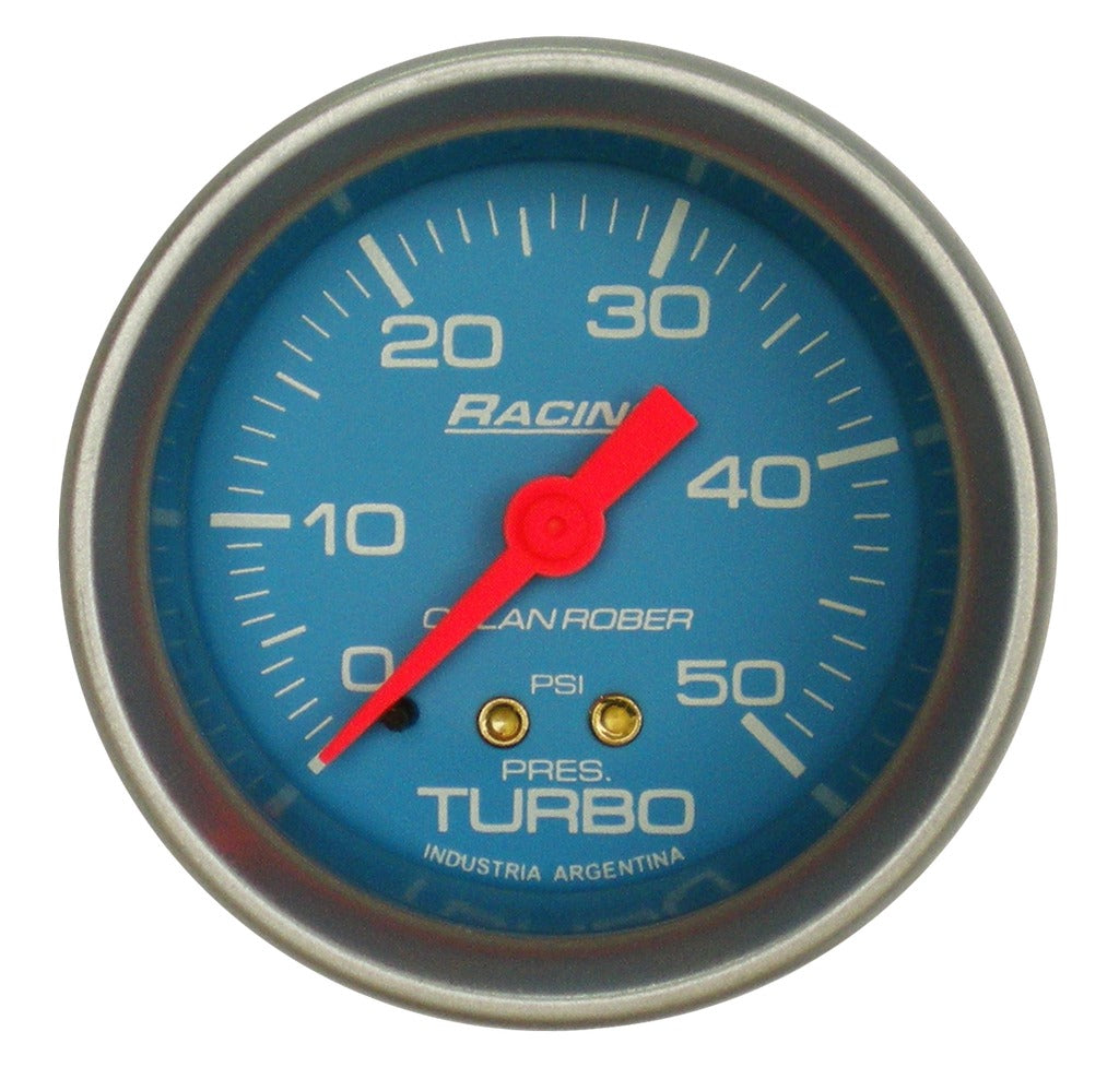 MANOMETRO PRESION TURBO | 50PSI RACING CELESTE