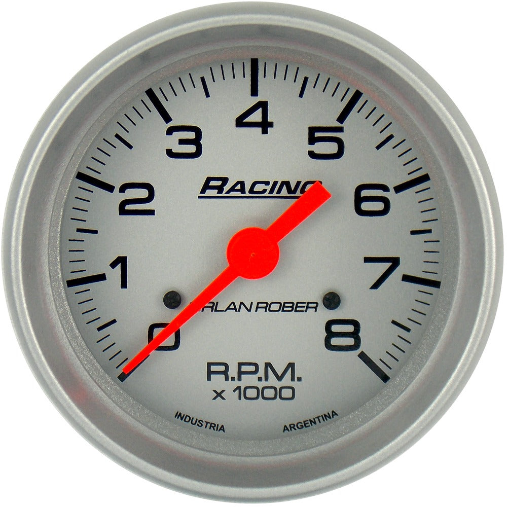TACOMETRO | 12V 2/4/6/8C 8.000RPM 80 MM PLATA