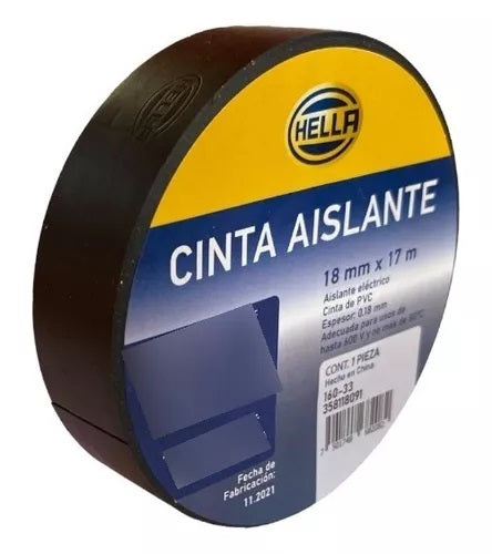 CINTA AISLADORA IGNÍFUGA NEGRA | 18 MM X 17 M (KIT X 10)