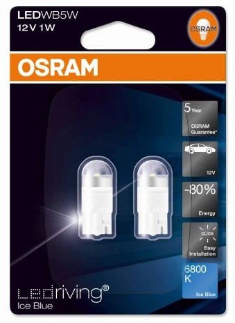JUEGO DE LEDS AZUL 1W | 12V W2.1X9.5 6800K (W5W)